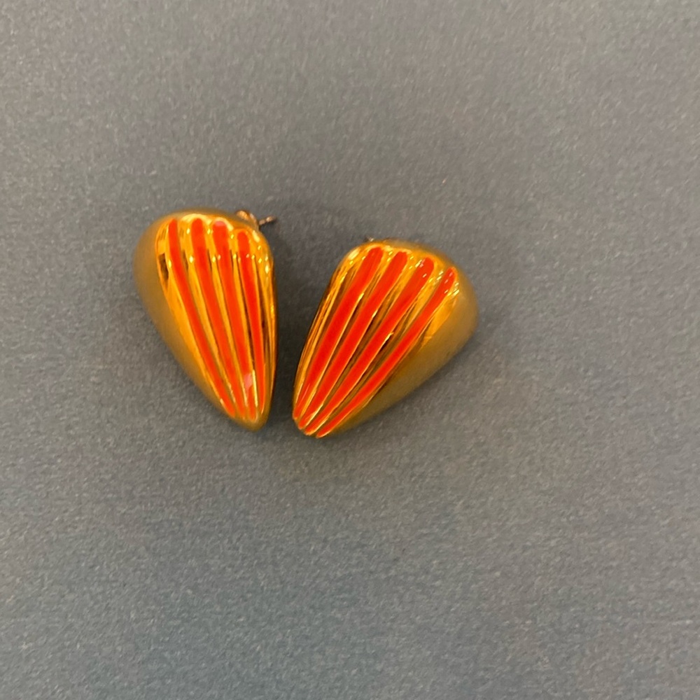 Vibrant Gold and Orange Earrings